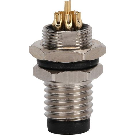 Connecteur aéronautique M8 à 8 broches, boîtier en laiton étanche nickelé, pour prise femelle (1/4)
