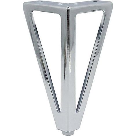 Pieds de meubles chromés de rechange (paquet de 4) avec patins antidérapants, compatibles avec les lits, canapés, chaises et armoires. (1/5)