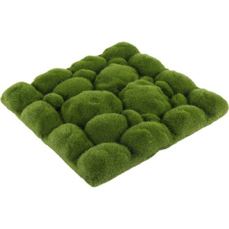 Tapis d'intérieur en gazon artificiel vert en forme de pierre, idéal pour la décoration de la maison, de l'hôtel, des murs et des balcons. (1/4)
