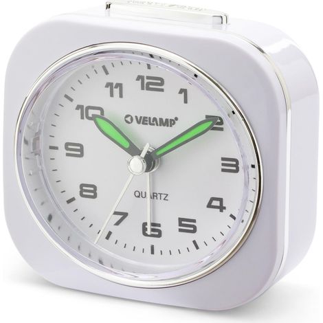 Velamp Sveglia da Comodino, Sveglia Analogica al Quarzo Silenziosa con Luce Senza Ticchettio, Semplice Orologio da Tavolo con funzione Snooze,Adatto per Camere da Letto, scrivanie, viaggi... (1/5)