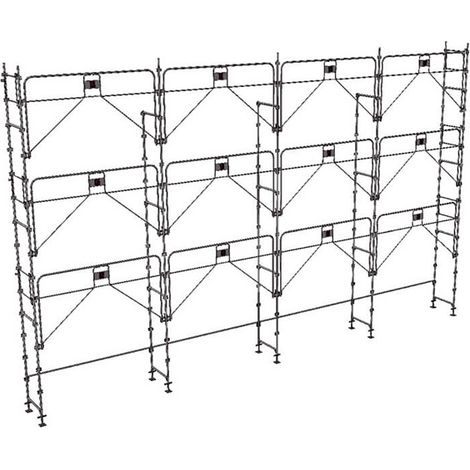Ponteggio 104m² - Struttura sola + Parapetto - MEKA48P-104-S