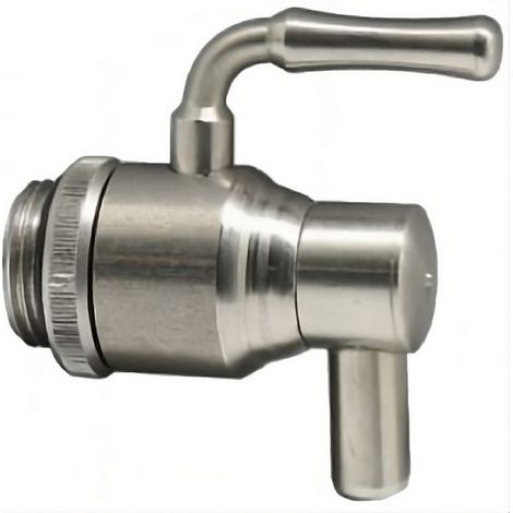 1PZ RUBINETTO PER BIDONI OLIO INOX A LEVA SALVAGOCCIA E GHIERA mis. 1/2