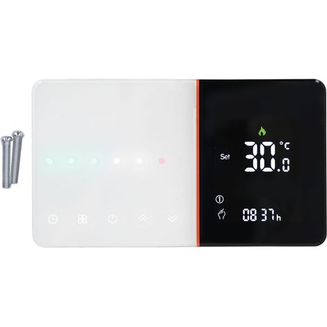 Thermostat intelligent programmable avec barre coulissante, écran LCD négatif, contrôle vocal WiFi, minuterie, 95-240V
