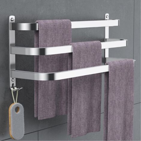 Pair 5-teiliges Badezimmer-Accessoire-Set, verstellbarer Handtuchhalter/WC-Ring/Toilettenpapierhalter/2 Haken, Edelstahl SUS304, gebürstetes Gold