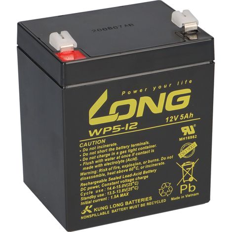 Kung Long Blei Akku 12V 5Ah WP5-12 Faston 6,3 mm (1/5)