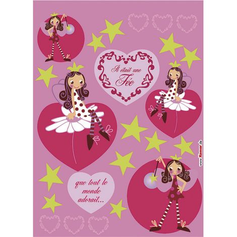 Fairy, Sticker mural princesse -il était une fille que tout le monde attendait - 50x70 cm (1/3)