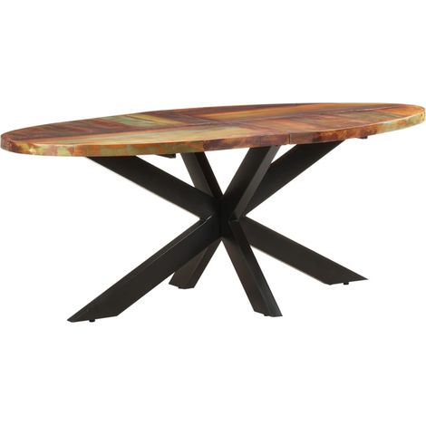 Esstisch Oval 200x100x75 cm Altholz Massiv