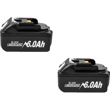 Batería de iones de litio, capacidad de 9000 mAh, indicador de batería mejorado, 18 V, 2 x 6000 mAh BL1830 (1/2)