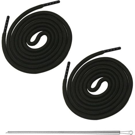 Cordons de serrage - Lot de 2 - Polyester et laiton - Résistants et durables - Pour jogging et sweat - 160 cm noir (1/5)