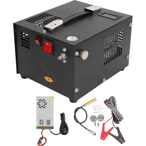 Compresseur PCP 30MPa, Pompe Haute Pression Gonflage Rapide, Refroidissement par Ventilateur, Compresseur avec Transformateur, Prise UE 220V (1/5)