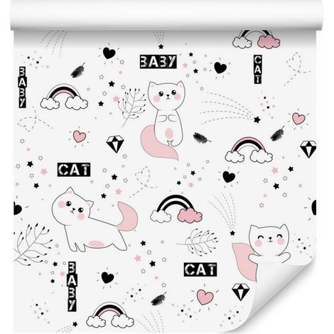 Papier peint chatons mignons pour salon et chambre 50x1000 cm (1/5)