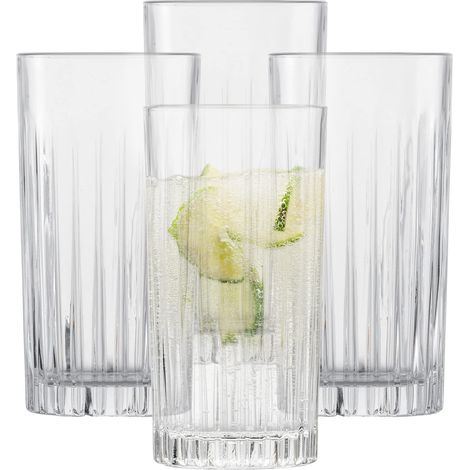 Verres à long drink Stage (set de 4), Verres à long drink avec relief, verres en cristal lavables au lave-vaisselle (art. n° 121880) (1/5)