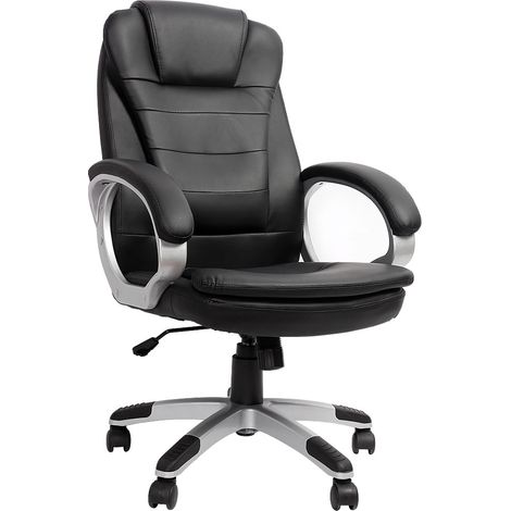 Chefsessel Bürostuhl 120 KG Drehstuhl Schreibtischstuhl Computerstuhl Office Schwarz (1/5)