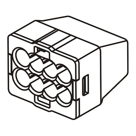 borne de connexion - automatique - 4 entrées - 0.5 à 2.5 mm2 - jaune - boite de 500 - bizline 103424