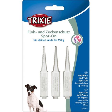 Protection anti-tiques et puces Spot-On pour chien jusqu'à 15 Kg - Trixie