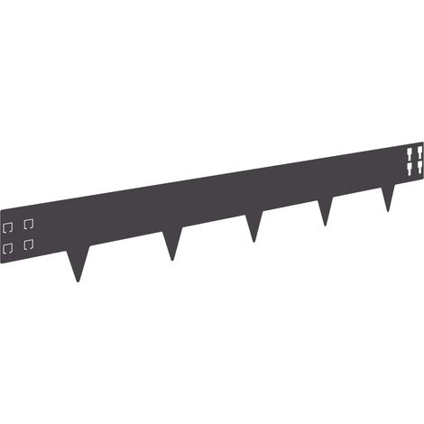 Lawn Edging 10 pcs 100 x 15 cm Steel Black vidaXL