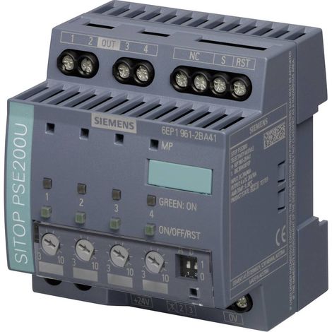 Siemens Modulo di selettività SITOP PSE200U, DC 24 V/4 x 3 ... 10 A con segnalazione a canale singolo, 6EP19612BA41