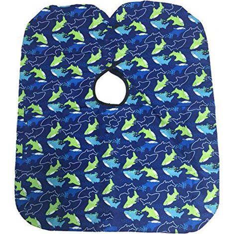 Bonnet de coiffure imperméable à motif dauphin pour enfants, tablier et cape de coiffeur pour salon de coiffure (1/5)