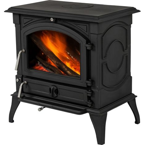 THUNDER WESTA Kaminofen 17 kW Gusseisen Holzofen freistehend mit Anschlussrohren Ecodesign (1/5)