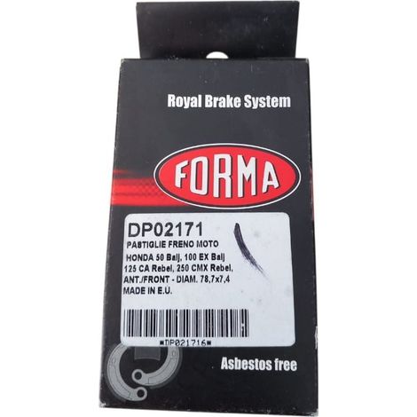 Pastigle freno moto per honda 50 balj, 100 ex balj, 125 ca rebel, 250 cmx rebel (1/3)