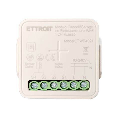 ETTROIT ETWF4021 MODULO SMART WI-FI 1 CANALE TUYA PER CANCELLI GARAGE ED ELETTROSERRATURE COMPATIBILE CON AMAZON ALEXA E GOOGLE HOME (1/5)