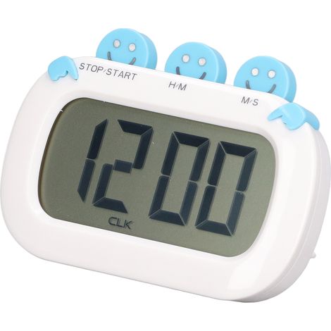 Minuteur de cuisine numérique à grand écran LCD, réveil avec support, chronomètre multifonction, bleu (sans pile, veuillez confirmer le prix) (1/5)