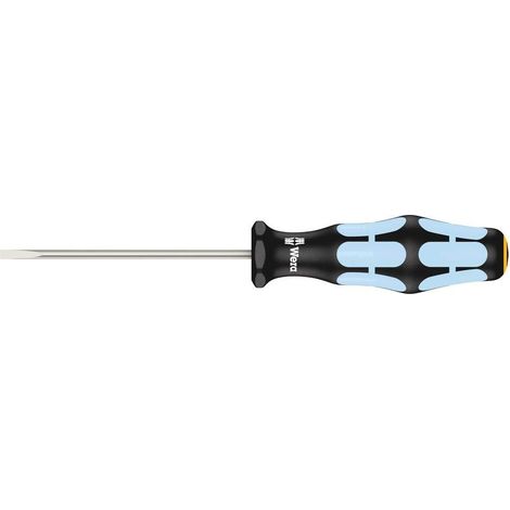 Tournevis pour vis à fente, acier inoxydable, 0.5 x 3.0 x 80 mm, Noir/Ice bleu (1/2)