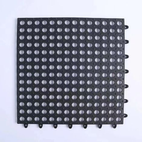 Lntyq Lot de 4 dalles de drainage emboîtables, 30,5 x 30,5 cm, antidérapantes, pour sol de piscine, baignoire, tapis de coussin modulaire en PVC souple, gris