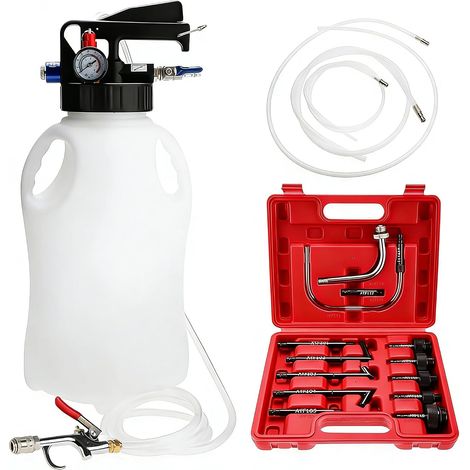 Remplissage Boite de Vitesses, 10L Automatique Pompe Extractionet et Distribution de Huile Transmission, Outil Remplissage Hulie Boite de Vitesse avec 13PCS ATF Adaptateurs pour Voiture (1/5)