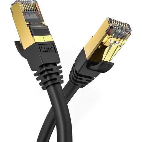 Câble Ethernet 1m Cat 8, RJ45 2m 3m 5m 10m 20m 30m 50m Cable Réseau, Cat8 40Gbps 2000MHz Gigabit S/FTP Câble Internet Lan pour PS5, Routeur, Téléviseurs, Xbox, Plus Rapide que Cat 6/Cat 7 (1/5)