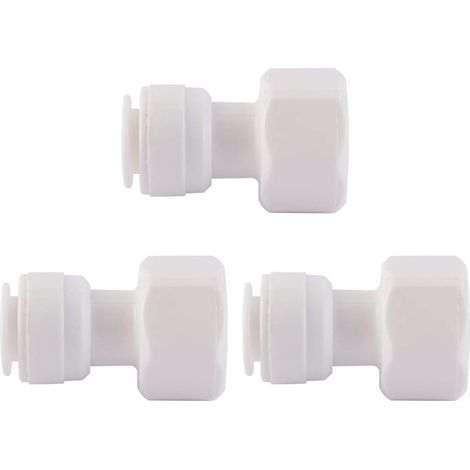 3pcs Droit 1/2 Pouce Bsp Femelle à 3/8 Pouce Tube OD Rapide Connexion Eau Tube Raccord Eau Purificateurs Raccords Tuyau Connecteur Filtres Tube Tuyau pour RO Système Osmose Inverse (1/5)