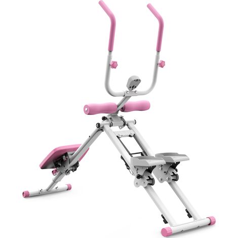 Stepper y abdominales 2 en 1 140x40x126 cm ABS/acero rosa y blanco plegable - MEUBLIV (1/5)
