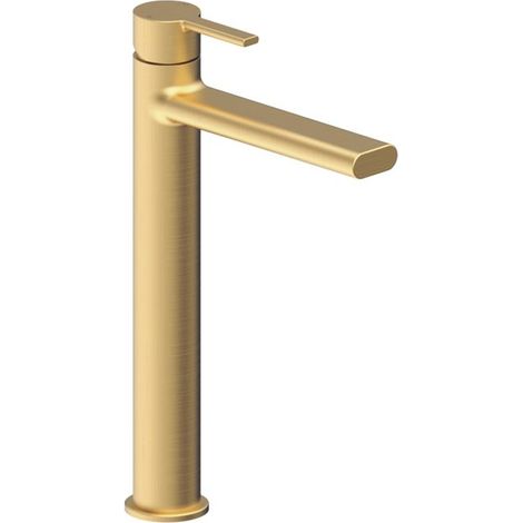 Signature Onyx Tall Basin Mixer Tap Single Handle - Brushed Brass