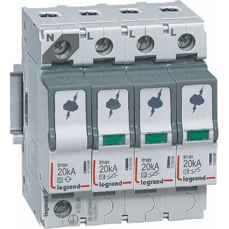 Legrand – Parafoudre T2 20kA 3P+N 320V – Protection tableau électrique – Installation amont différentiel – Conforme EN 61643-11