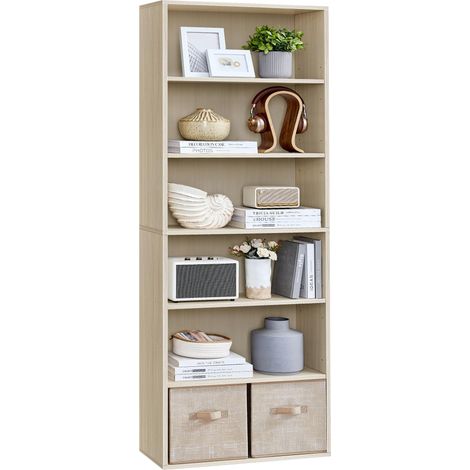 Bibliothèque, Étagère sur 6 Niveaux, Meuble de Rangement Ouvert (1/5)