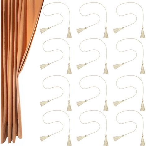 Embrasse De Rideau - Corde Polyester Avec Pompon - 49 Cm - Pour Décoration Intérieure Chambre Salon Bureau - 30 Pièces (1/5)