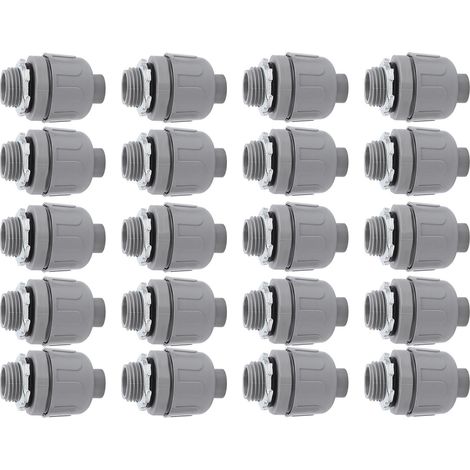 20 pièces raccords de gaine liquide étanche 1/2 pouce NPT nylon 6 non métallique (1/5)