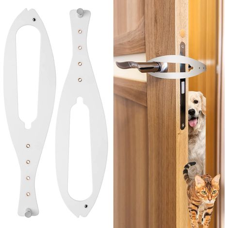 Filiyano-Lot de 2 ferrures blanches en forme de poisson pour chatière, verrou de porte (1/5)