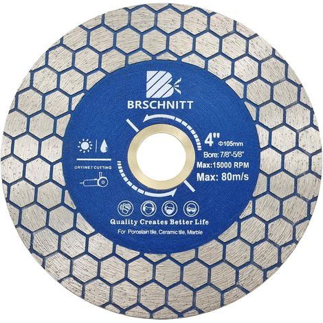 - Diamond Disc - Saw Blade - Double-Sided for Porcelain and Marble - Wet or Dry Cutting - Grey - 10.5x2.5cm (1/5)