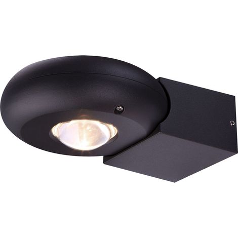 Wandleuchte Wandlampe Außenlampe Hauswandleuchte Terrasse Up & Down Beleuchtung IP44 Wetterfest grau klar, 2x LED 2,3W 410Lm warmweiß, HxBxT 7,1x14x19,5cm (1/2)