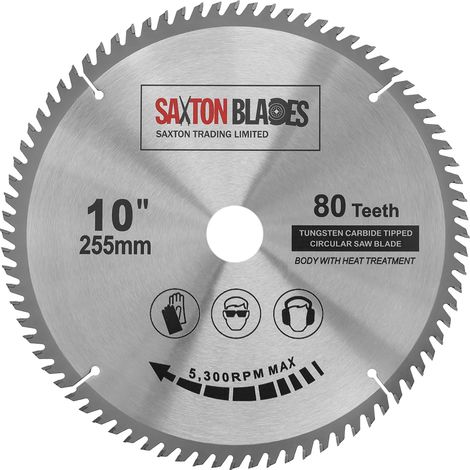 Lame de scie circulaire à bois, 255 x 30 mm, alésage 30 mm, 80 dents pour Bosch Makita Dewalt (1/5)