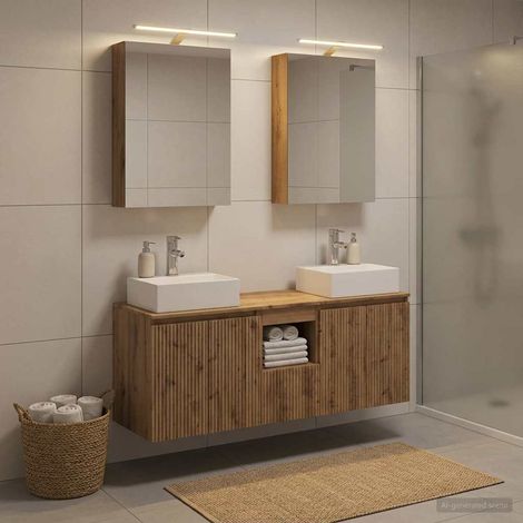 vidaXL Bathroom Cabinet Set 5 pcs Artisan Oak Engineered Wood (1/5)