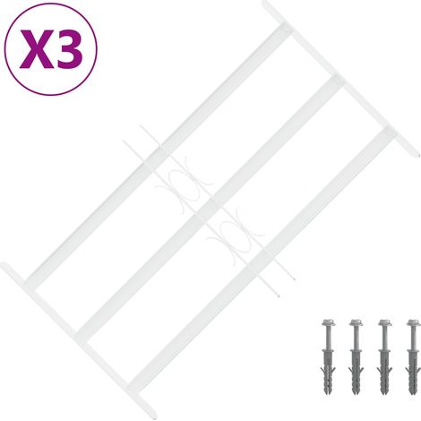 vidaXL Security Grille for Windows with 3 Crossbars 3 pcs 43-74 cm