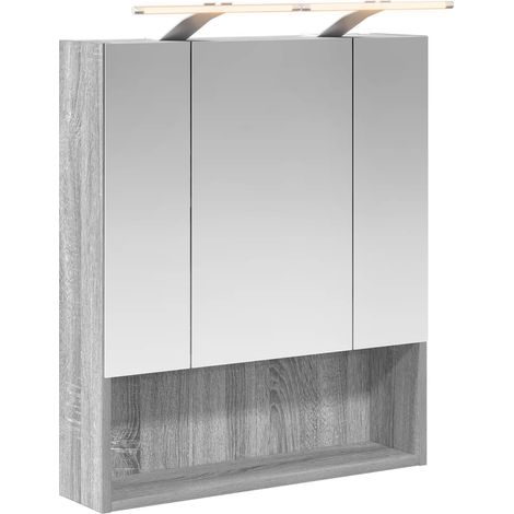 Maison Exclusive - Mobiletto per specchio da bagno Grigio Sonoma 60 x 14.5 x 70 cm