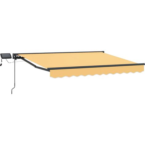 Store Banne Rétractable Manuel avec LED Auvent Terrasse Aluminium et Polyester Sable 3 x 2,5 m (1/5)