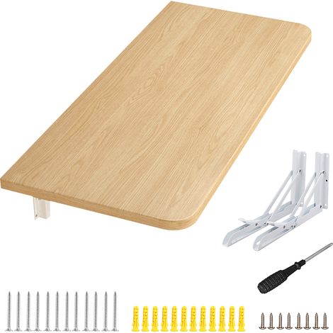 Wandklapptisch klappbarer Computertisch aus Massivholz Wandklapptisch Nussbaum (1/5)