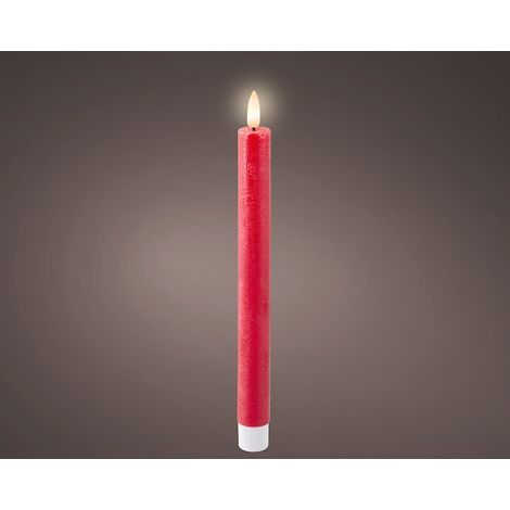 Pack De 2 Unités De Bougie Rouge, ø2,2x24,5cm. Lumineo (1/2)