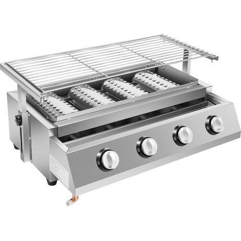 Barbecue gaz propane 4 brûleurs portable, sans fumée, structure amovible, parfait pour jardin, patio et cuisine en extérieur (1/5)