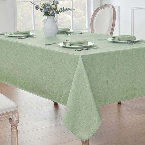 Nappe rectangulaire enduite et anti-taches 140x240 cm – 100% polyester déperlant – Lavable en machine à 30° – Finition ourlée (1/4)