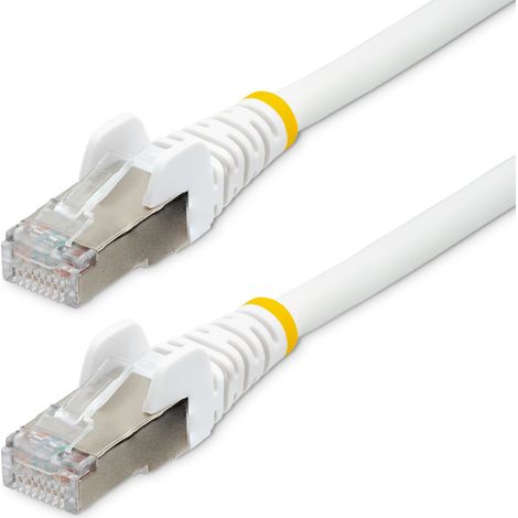 StarTech.com Cavo Ethernet CAT 6a - 2m - Bianco - Cavo di rete LAN Low Smoke Zero Halogen (LSZH) - 10GbE 500MHz 100W PoE++ - Filo/Cavo patch schermato S/FTP con spinotto RJ45 antigroviglio e rilievi d (1/4)
